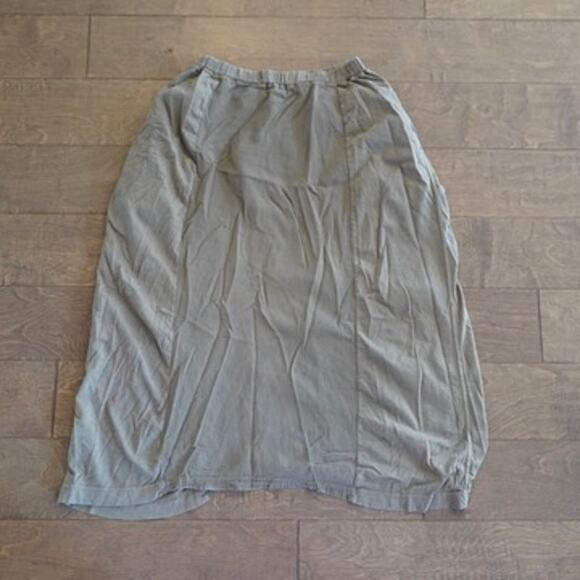 Plantation by Issey Miyake Paneled Pull On Midi Skirt Green Womens Size Medium - Picture 5 of 10